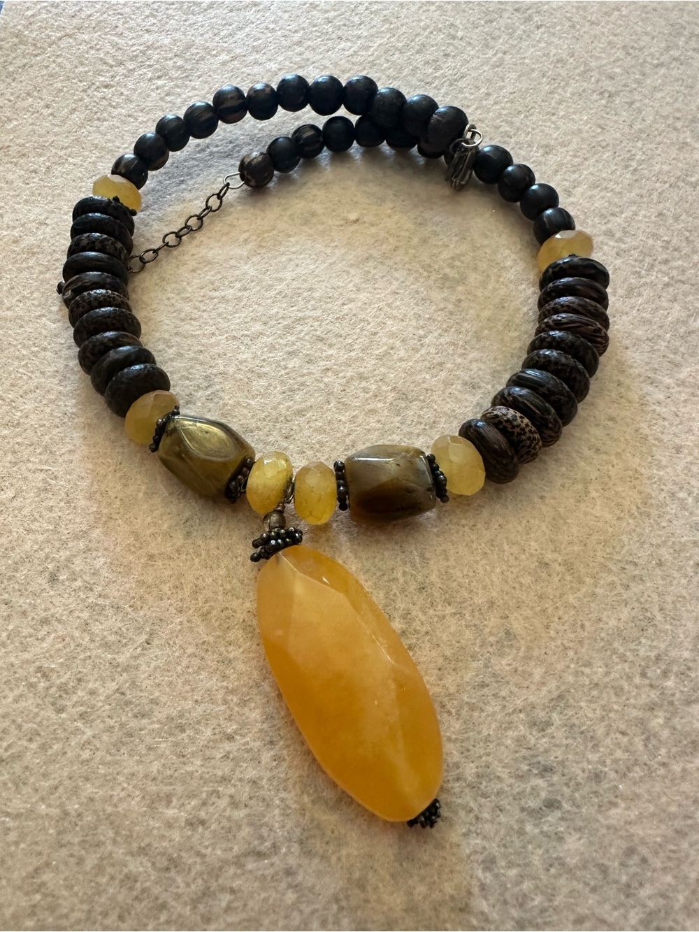 Silpada Yellow Agate Pendant Beaded Necklace - Women's Jewelry